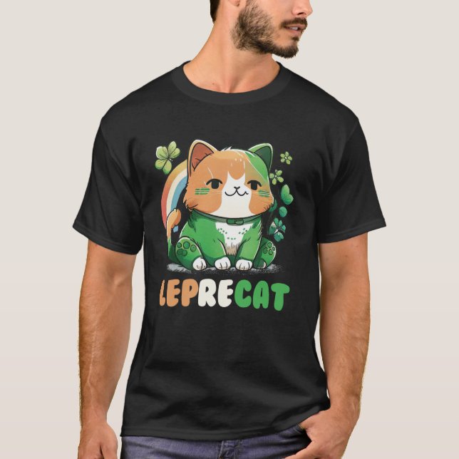 Leprecat Cute Irish Cat St Patricks Catricks Day K T Shirt (Framsida)