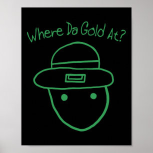 Leprechaun Amateur Sketch Meme Irish St Patr Poster
