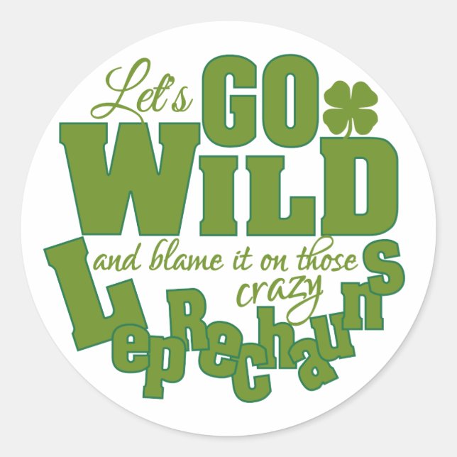 Leprechaun-anpassningsbar Runt Klistermärke (Framsida)