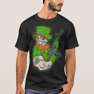 Leprechaun AR15 Shamrock Irish Military Evil T Shirt