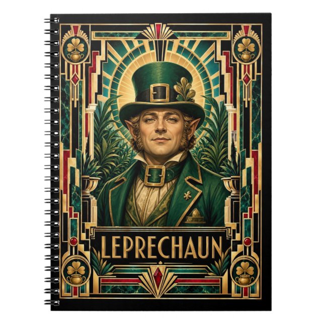 Leprechaun, Art Deco Mytisk Anteckningsbok (Framsidan)