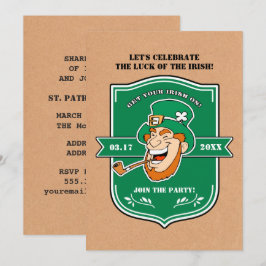 Leprechaun Badge St. Patrick's Day Party Inbjudningar
