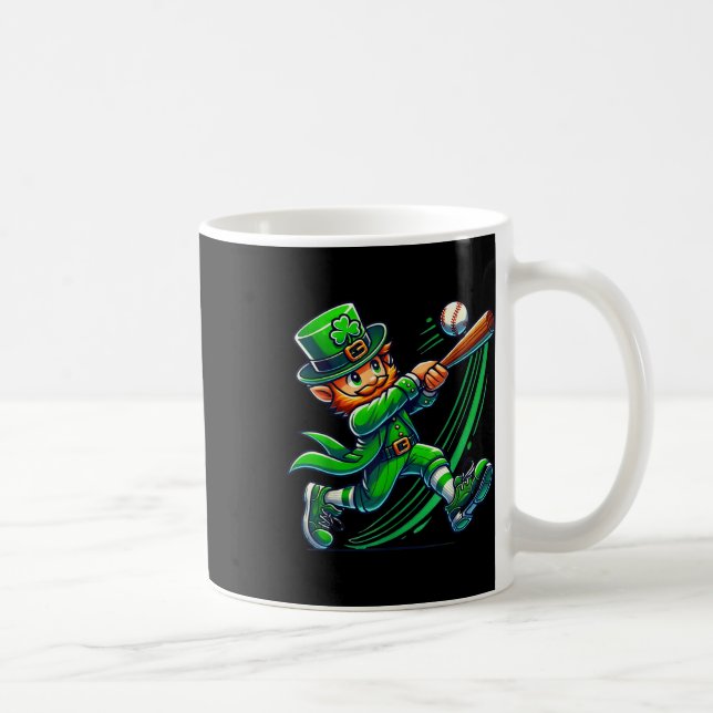 Leprechaun Baseball St patricks day Boys Manar Cos Kaffemugg (Höger)