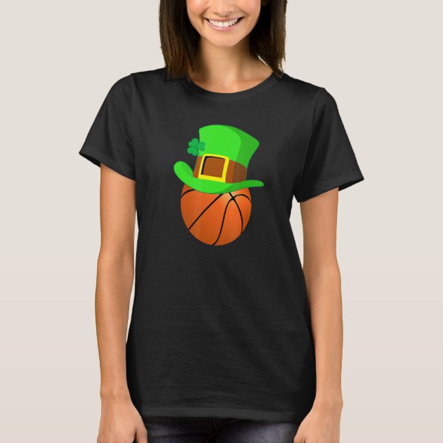 Leprechaun Basketball St patricks day T Shirt (Framsida)