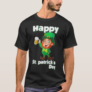 Leprechaun Beer Drinking Lycklig Saint Patricks Da T Shirt