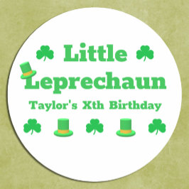 Leprechaun Birthday Runt Klistermärke