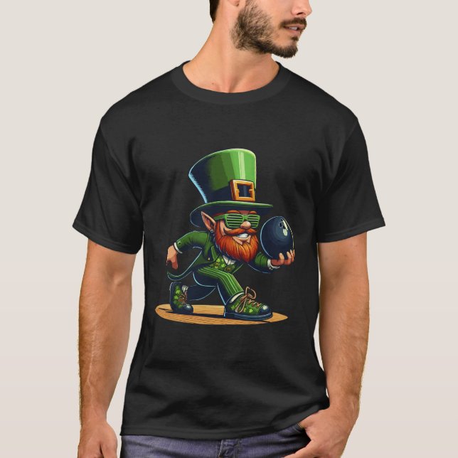 Leprechaun Bowling Bowlareare St. patricks Day Kid T Shirt (Framsida)