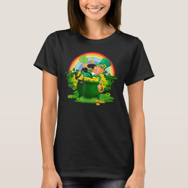 Leprechaun Boys Girls Manar Women St Pattys's T Shirt (Framsida)