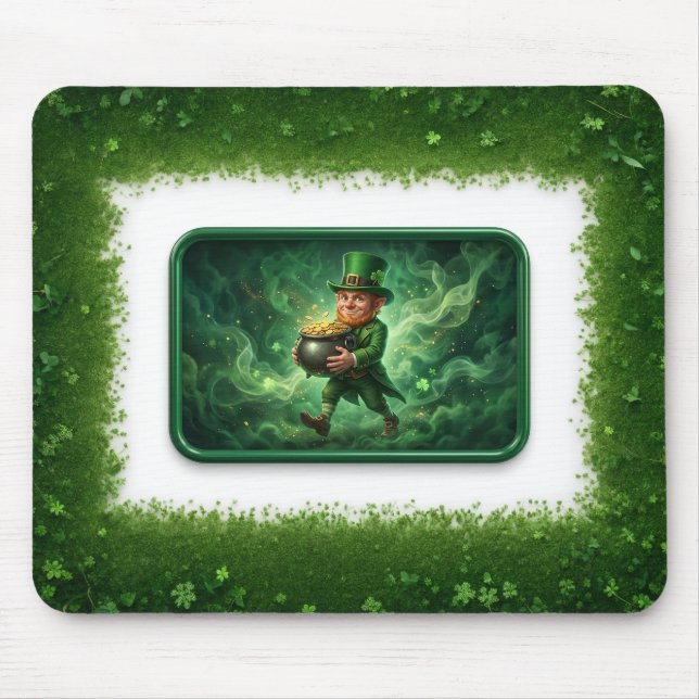 Leprechaun Carrying Pot Of Gold Musmatta (Framsidan)