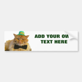 Leprechaun Cat med texten Bildekal