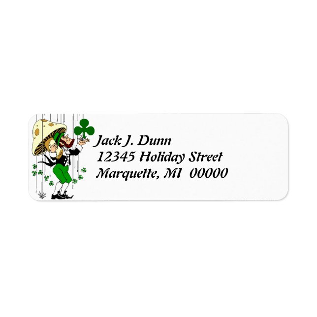 Leprechaun Catching Shamrocks Retur-adressetikett Returadress Etikett (Framsidan)