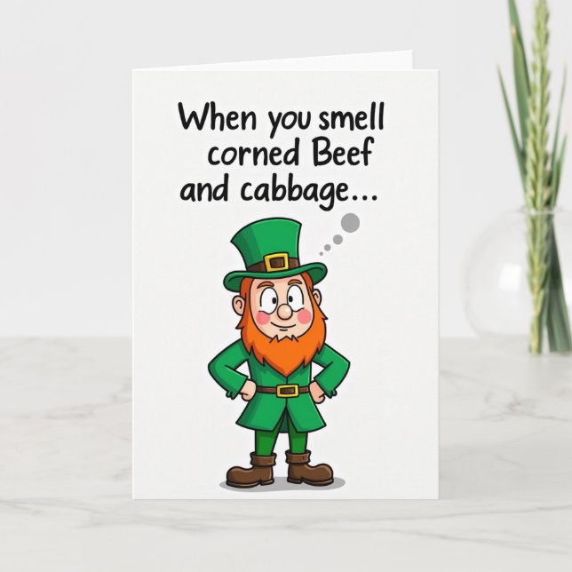 Leprechaun Corned Beef-kort Kort (Framsida)