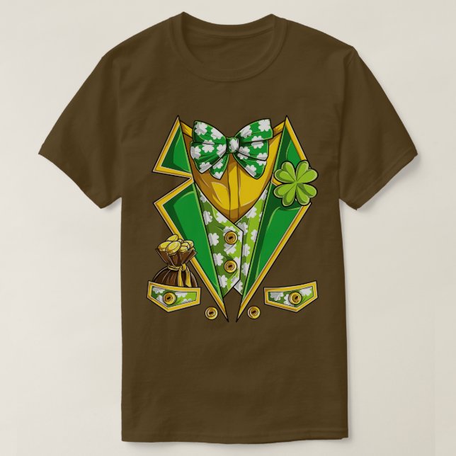 Leprechaun Costume Boys Kids Manar St patricks day T Shirt (Design framsida)