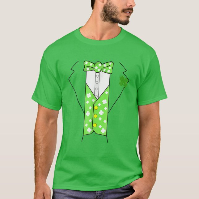 Leprechaun Costume Irish Tuxedo Funny Kids St Patr T Shirt (Framsida)