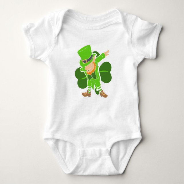 Leprechaun Dab Dance St patricks day Baby Shower T Shirt (Framsida)