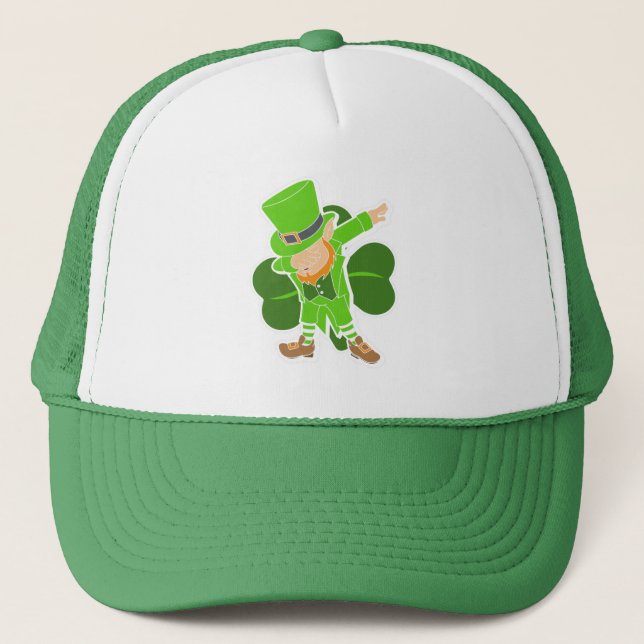 Leprechaun Dab-dans St. Patricks Day Keps (Framsida)