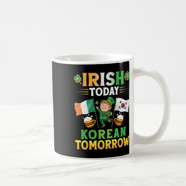 Leprechaun Dancing Flaggor Beer Irish Today korean Kaffemugg (Höger)