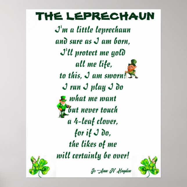 LEPRECHAUN-DIKT POSTER (Framsidan)
