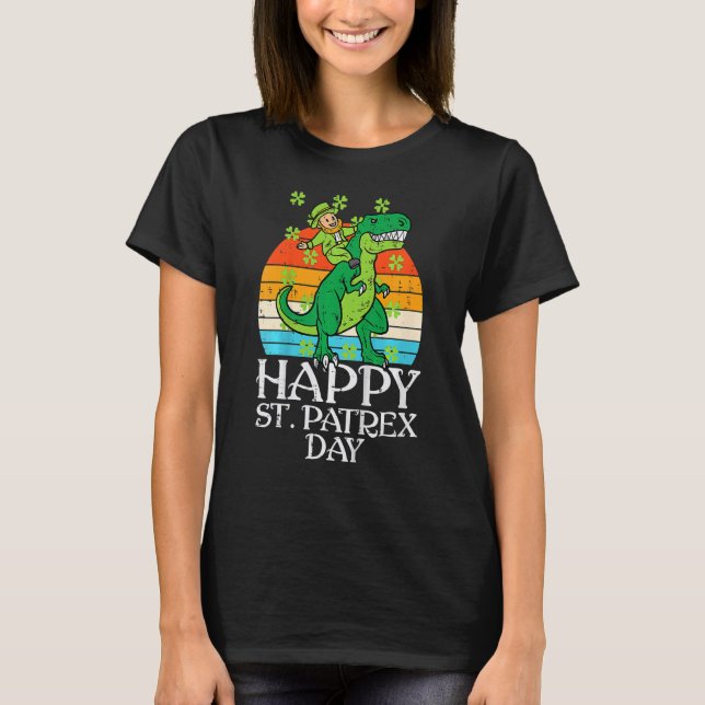 Leprechaun Dino Happy St Patrex Patricks Day Toddl T Shirt (Framsida)