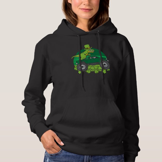 Leprechaun Dino Monster Truck St Patricks Day Todd T Shirt (Framsida)