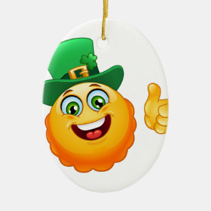 leprechaun emoji julgransprydnad keramik