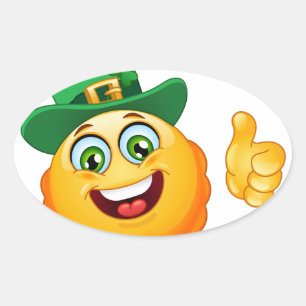 leprechaun emoji ovalt klistermärke