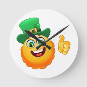 leprechaun emoji rund klocka