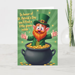 Leprechaun Falskt Guld Folie Kort