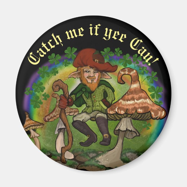 Leprechaun, fånga mig om du kan! Pin Magnet (Framsidan)