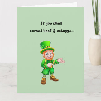 Leprechaun Fart St. Patrick's Day Card Kort