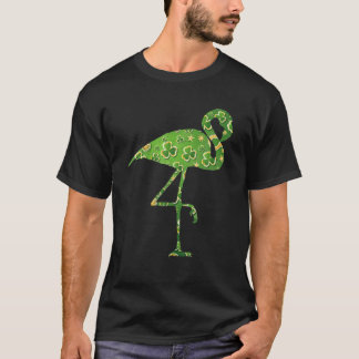 Leprechaun Flamingo Shamrock Irish Flamingo St Pat T Shirt
