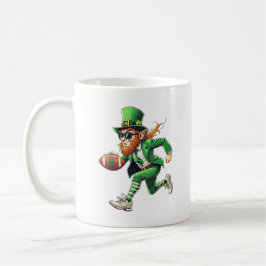 Leprechaun Football St Patrick Day Sports Kärlek Kaffemugg