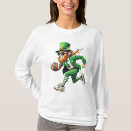 Leprechaun Football St Patrick Day Sports Kärlek T Shirt