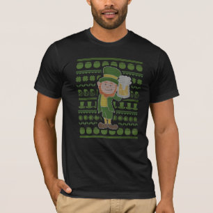 Leprechaun for St paddys day Beer I Ugly Sweater T Shirt