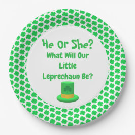 Leprechaun Gender Reveal Papper Plate