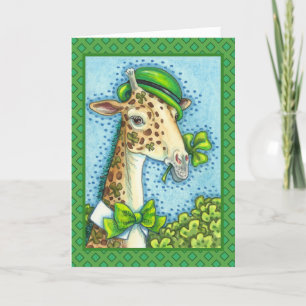 LEPRECHAUN GIRAFFE, COLORFUL ST. PATRIKS DAG HELGKORT