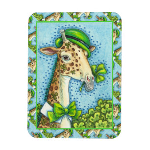 LEPRECHAUN GIRAFFE, COLORFUL ST. PATRIKS DAG MAGNET