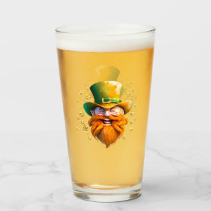 Leprechaun gnome ansikte guld mynt Patrick dag Glaskopp