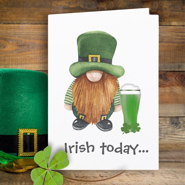 Leprechaun Gnome Beer Funny St patricks day Card Meddelande (Skapare uppladdad)