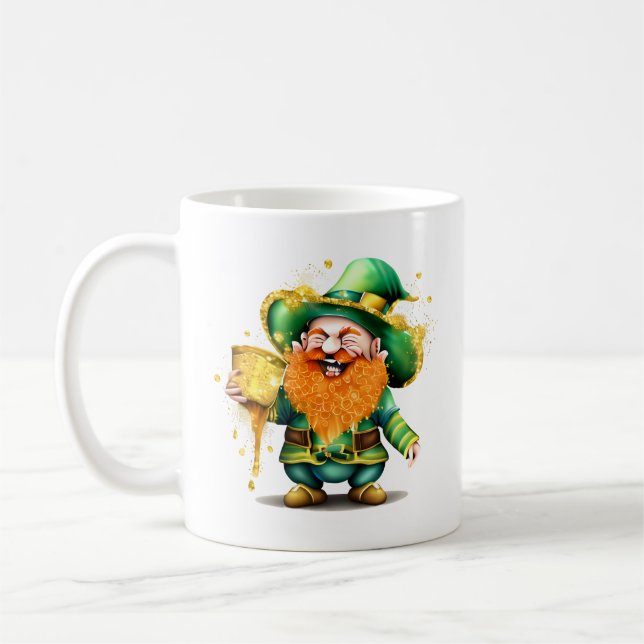 Leprechaun gnome guld mugg hade tur som sjumör (Vänster)