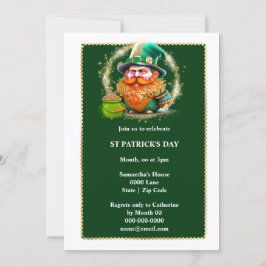 Leprechaun gnome pot guld Irish tur Inbjudningar
