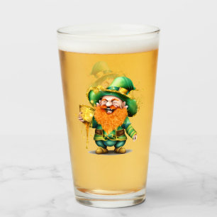 Leprechaun gnome St. Patrick's Day har tur Glaskopp