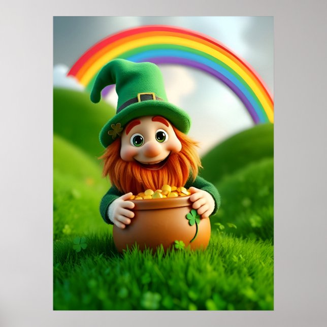 Leprechaun Gnome St. Patrick's Day Shamrock Poster (Framsidan)