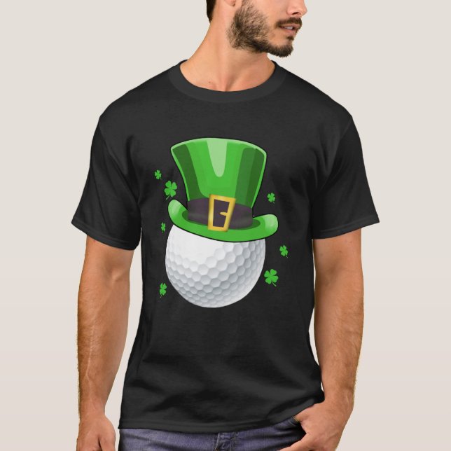 Leprechaun Golf Boll Golfer St patricks day Manar  T Shirt (Framsida)