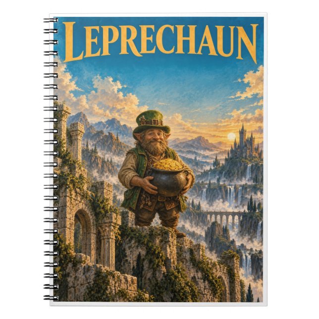 Leprechaun, gotisk fantasimonster anteckningsbok (Framsidan)