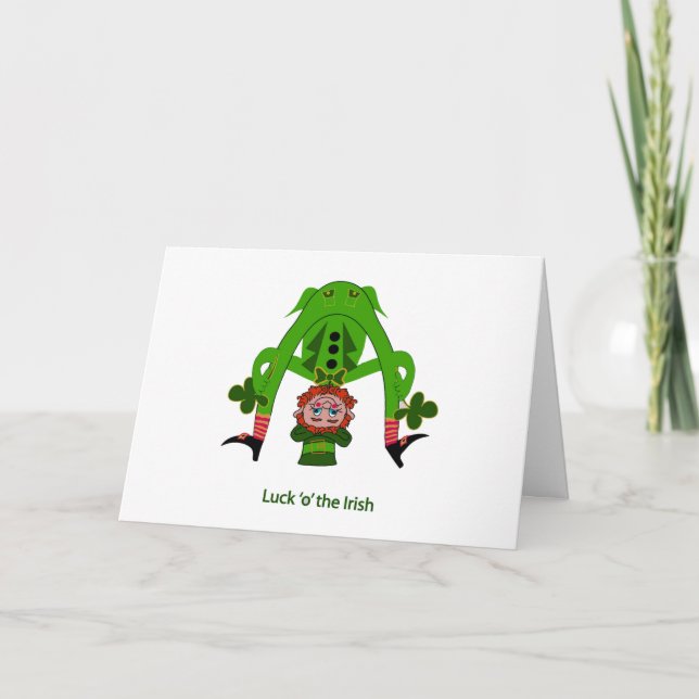 Leprechaun Greeting Card - St. Patrick's Day Kort (Framsida)