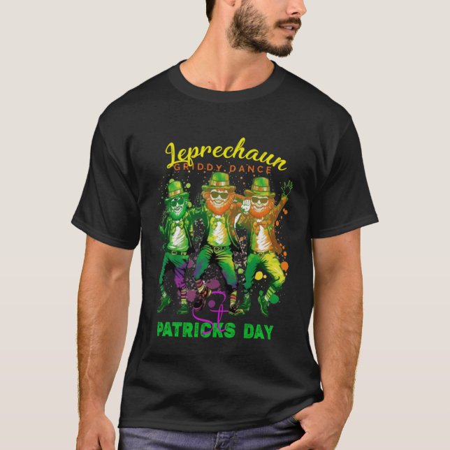 Leprechaun Griddy Dance St patricks day 2023 Boys T Shirt (Framsida)