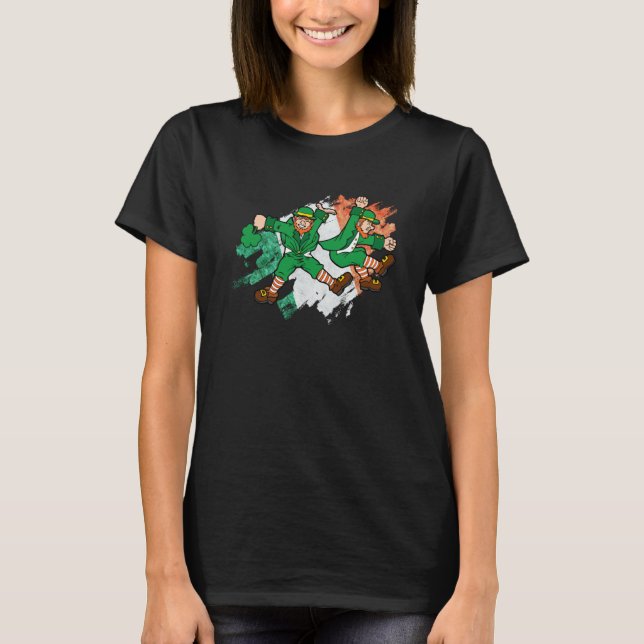 Leprechaun Griddy Dance St Patrick's Day Boys Girl T Shirt (Framsida)