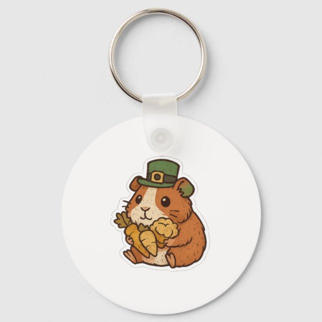Leprechaun Guinea Pig St.Patrick's Day Nyckelring (Baksida)