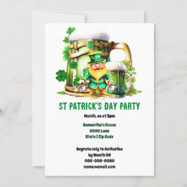 Leprechaun guld Irish St patrick's day roligt Inbjudningar